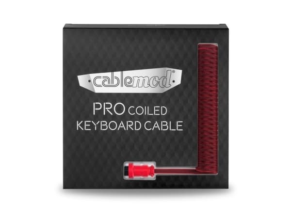 CableMod PRO Series - Tangentbordskabel - 24 pin USB-C (hane) till USB (hane) - 150 cm - lindad - röd på svart