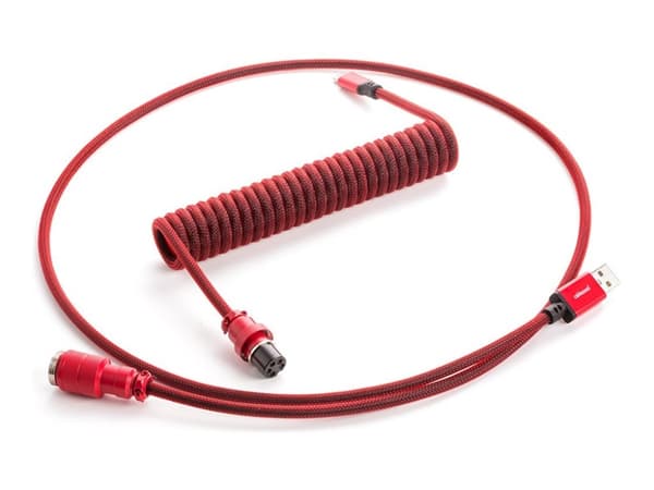 CableMod PRO Series - Tangentbordskabel - 24 pin USB-C (hane) till USB (hane) - 150 cm - lindad - röd på svart