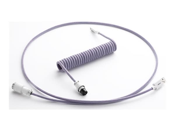 CableMod PRO Series - Tangentbordskabel - USB (hane) avtagbar till 24 pin USB-C (hane) avtagbar - 1.5 m - lindad - rum raisin (white on purple)