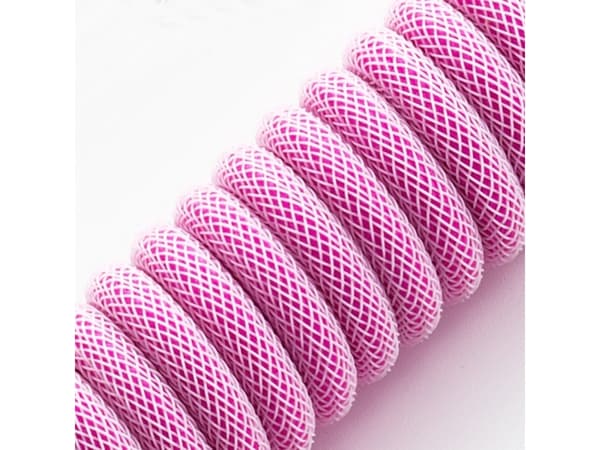 CableMod Classic - Tangentbordskabel - USB (hane) till 24 pin USB-C (hane) - 1.5 m - lindad - strawberry cream (white on pink)