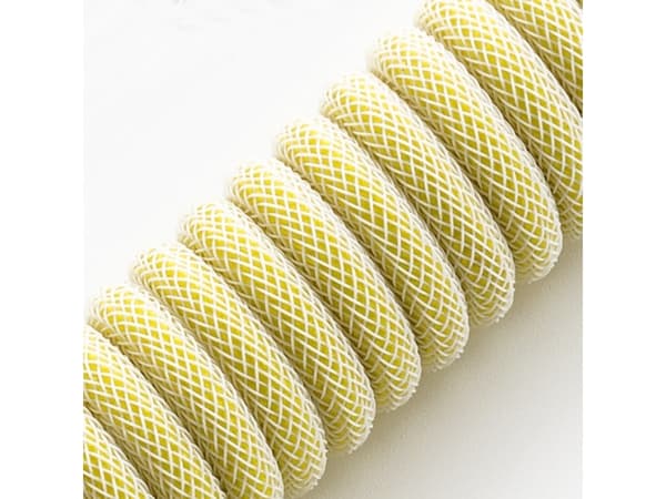 CableMod Classic - Tangentbordskabel - USB (hane) till 24 pin USB-C (hane) - 1.5 m - lindad - lemon ice (white on yellow)