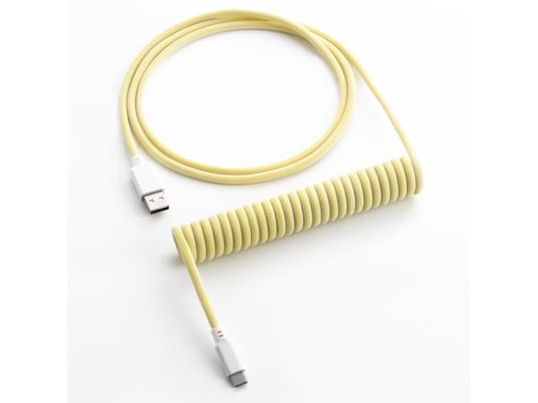 CableMod Classic - Tangentbordskabel - USB (hane) till 24 pin USB-C (hane) - 1.5 m - lindad - lemon ice (white on yellow)