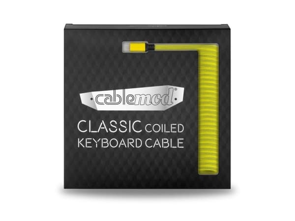 CableMod Classic - Tangentbordskabel - USB (hane) till 24 pin USB-C (hane) - 1.5 m - lindad - dominator yellow (yellow on black)