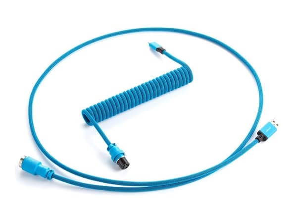 CableMod PRO Series - Tangentbordskabel - USB (hane) avtagbar till 24 pin USB-C (hane) avtagbar - 1.5 m - lindad - spectrum blue (light blue on black