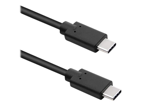 Qoltec - USB-kabel - 24 pin USB-C (hane) till 24 pin USB-C (hane) - USB 3.1 - 0,5 A - 3 m - svart