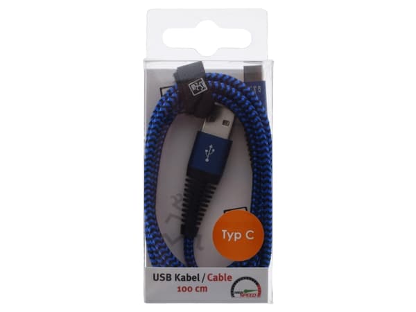 2GO 795950, 1 m, USB B, USB C, USB 3.2 Gen 1 (3.1 Gen 1), Sininen