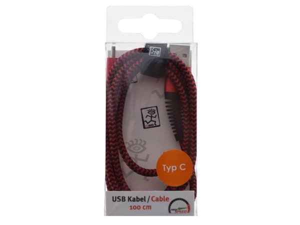 2GO 795947, 1 m, USB B, USB C, USB 3.2 Gen 1 (3.1 Gen 1), Rød