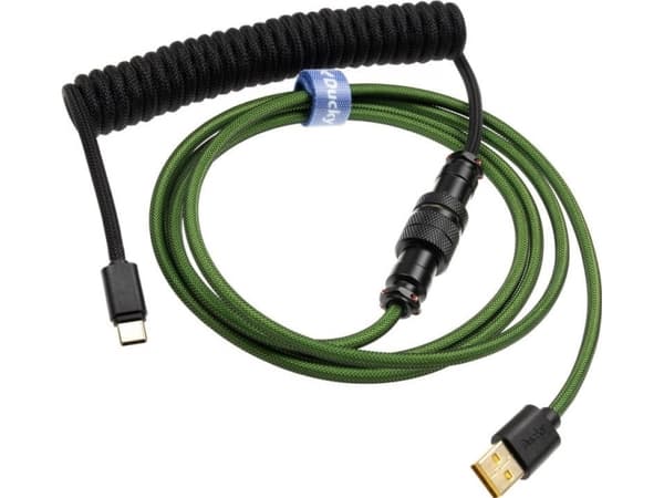 Ducky Premicord - USB-kabel - 24 pin USB-C (hann) til USB (hann) - 1.8 m - rullet sammen, formstøpt - furugrønn