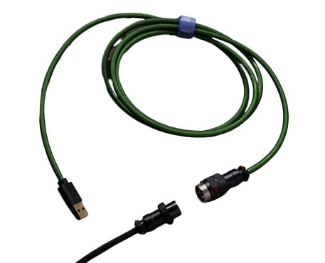 Ducky Premicord - USB-kabel - 24 pin USB-C (hann) til USB (hann) - 1.8 m - rullet sammen, formstøpt - furugrønn
