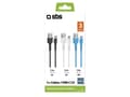 Miniatyrbild 3 av 5: SBS TEKITUSBC3X1WBK, 1,2 m, USB C, USB A, USB 2.0, Svart, Blå, Vit