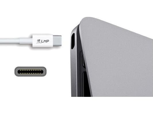 LMP 13870, 1 m, USB C, USB A, USB 3.2 Gen 2 (3.1 Gen 2), Hankjønn/hankjønn, Hvit