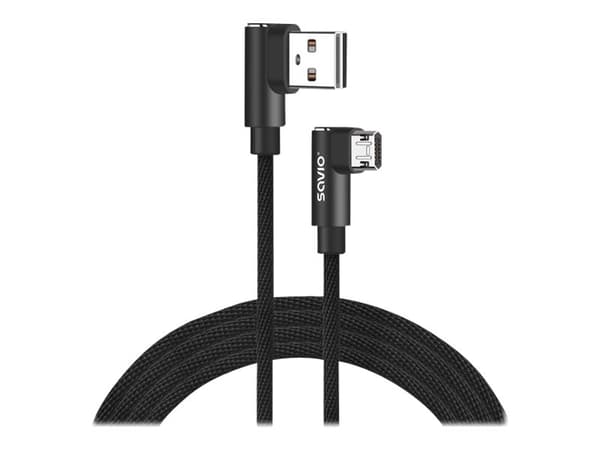 Kabel med dobbeltsidig USB Micro USB-kontakt - USB A 1m, CL-161
