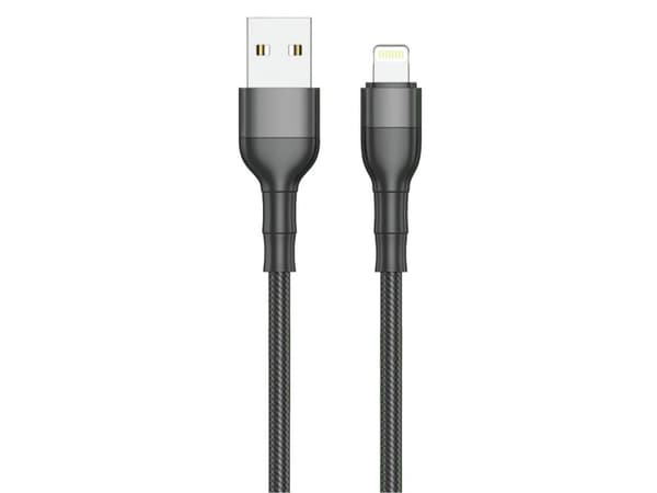 2GO 797305, 1 m, Lightning, USB B, Hankjønn, Hankjønn, Sort