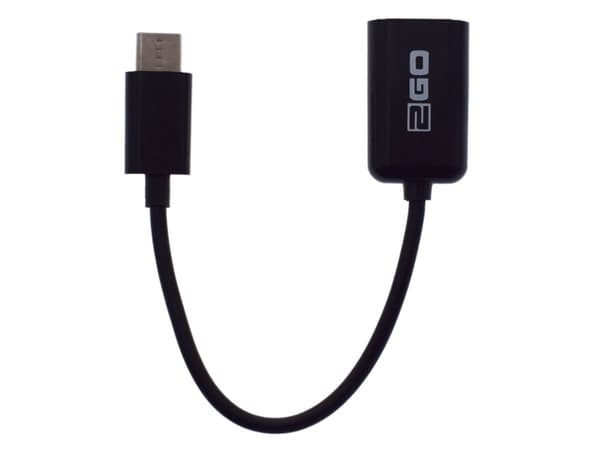 2GO 795815, 0,145 m, USB A, USB C, Sort