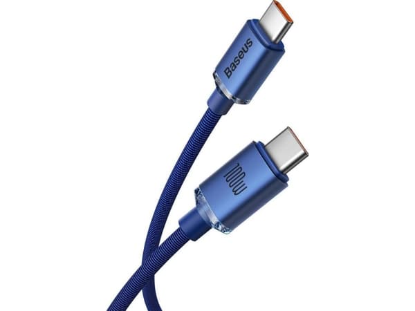 Baseus Baseus Crystal Shine Series USB cable cable USB cable for fast charging and data transfer USB Type C - USB Type C 100W 2m blue (CAJY000703)