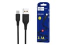 Miniatyrbild 4 av 5: Denmen USB cable CABLE USB MICRO 2.4A BLACK 2M. ABS/PVC D23V braid