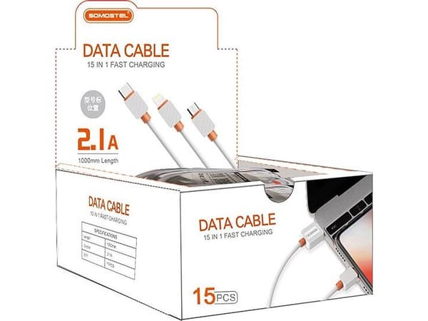 Somostel USB-A - 1 m USB-kabel Vit (28257)