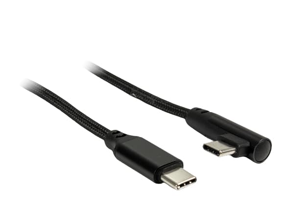 Inter-Tech - USB-kabel - 24 pin USB-C (hane) rak till 24 pin USB-C (hane) vinklad - 1 m