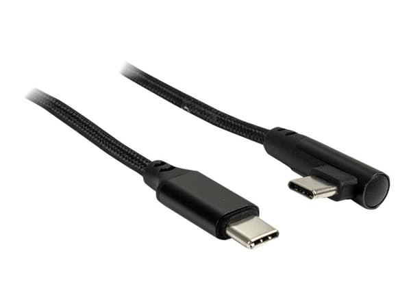 Inter-Tech - USB-kabel - 24 pin USB-C (hane) rak till 24 pin USB-C (hane) vinklad - 1 m