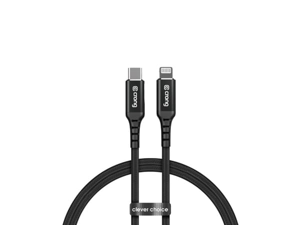 Crong CRG-AL15USCL-BLK, 1,5 m, Lightning, USB C, Hankjønn, Hankjønn, Aluminium, Sort