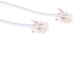 MicroConnect - Telefonkabel - RJ-11 (hane) till RJ-11 (hane) - 2 m - platt - vit
