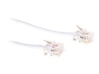 MicroConnect - Telefonkabel - RJ-11 (hane) till RJ-11 (hane) - 2 m - platt - vit