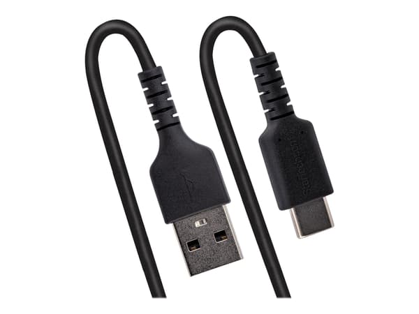 StarTech.com 20in (50cm) USB A to C Charging Cable, Coiled Heavy Duty Fast Charge & Sync USB-C Cable, High Quality USB 2.0 A to Type-C, Rugged Aramid