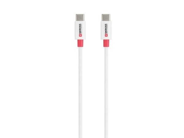 Skross USB-kabel USB 2.0 USB-C® stik, USB-C® stik 1.20 m Hvid Rund SKCA0008C-C120CN