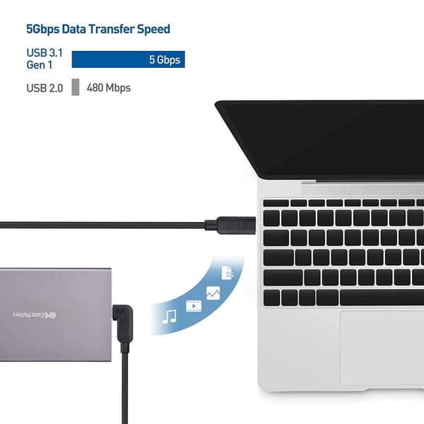 Cable Matters aktivt 7,5 m USB-C til USB-C VR Link-kabel til Oculus Quest 2 USB3.2 Gen1 5 Gbps 3A Super Speed ​​​​VR Link-kabel