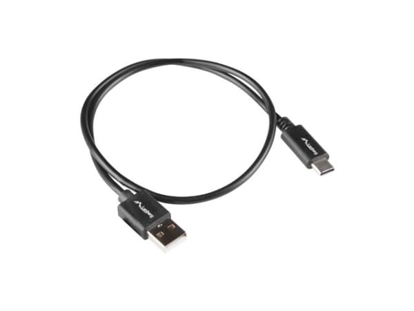 Lanberg USB-kabel USB-A - USB-C 0,5 m Svart (CA-USBO-15CU-0005-BK)
