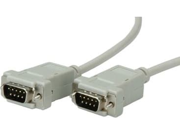 Value RS232 Cable, DB9 M - M 1.8 m, 1,8 mm, Grå