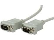 Value RS232 Cable, DB9 M - M 1.8 m, 1,8 mm, Grå