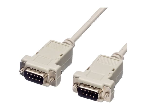 Value RS232 Cable, DB9 M - M 1.8 m, 1,8 mm, Grå