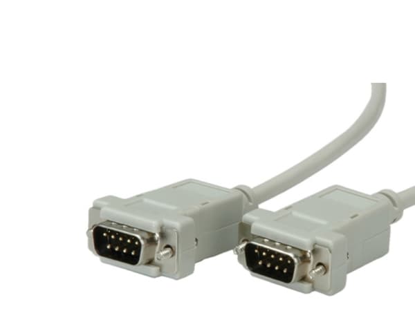 Value RS232 Cable, DB9 M - M 1.8 m, 1,8 mm, Grå