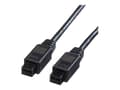 Miniatyrbild 1 av 5: Roline - IEEE 1394-kabel - FireWire 800 (hane) till FireWire 800 (hane) - 1.8 m - svart