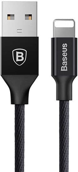 Baseus Yiven kangas punottu USB / Lightning kaapeli 1.8M musta (CALYW-A01)