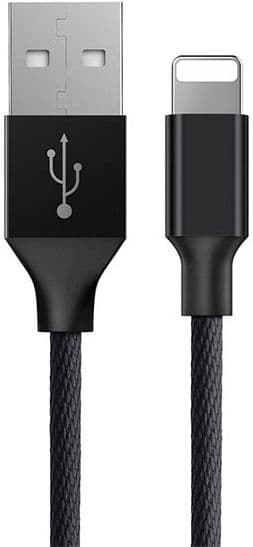 Baseus Yiven kangas punottu USB / Lightning kaapeli 1.8M musta (CALYW-A01)