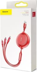 Miniatyrbild 3 av 5: Kabel USB Baseus USB-A - USB-C + microUSB + Lightning 1.2 m Czarny (46956)