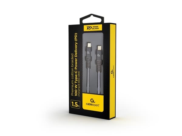 Cablexpert - USB-kabel - 24 pin USB-C (hane) till 24 pin USB-C (hane) - USB 2.0 - 1.5 m - USB-strömförsörjning (100W)