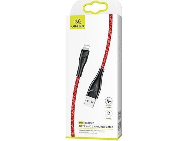 Kabel USB Usams USB-A - Lightning 2 m Czerwony (6958444983530)