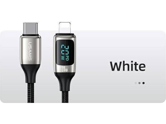 Kabel USB Usams USB-C - Lightning 1.2 m Biały (6958444975443)