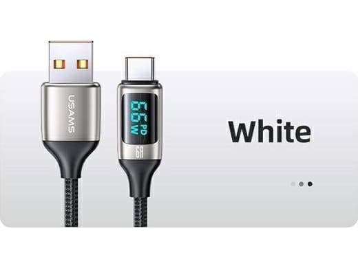 Usams USB-A - USB-C 1,2 m USB-kabel Vit (6958444975429)