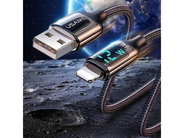 Kabel USB Usams USB-A - Lightning 1.2 m Czarny (6958444975399)