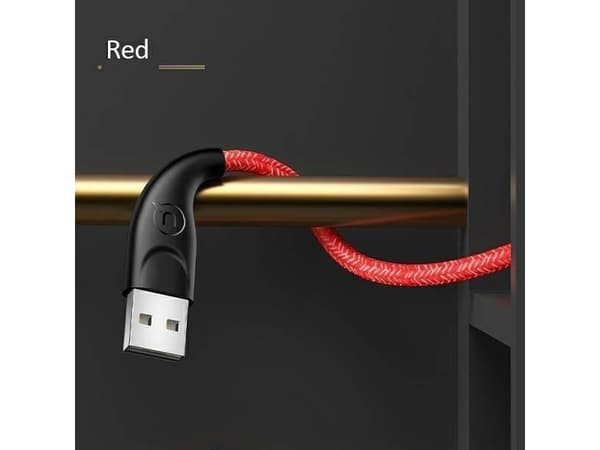 Usams USB-A - microUSB-kabel 2 m Röd (6958444983578)