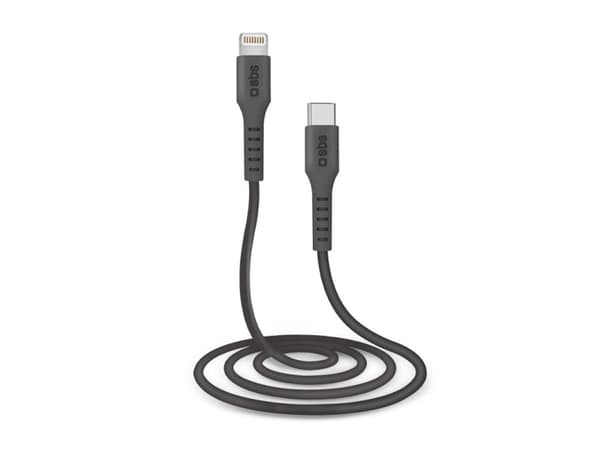 SBS TECABLELIGTC1K, 1 m, Lightning, USB C, Hankjønn, Hankjønn, Sort