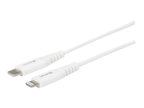 eSTUFF - Lightning-kabel - 24 pin USB-C hann til Lightning hann - 3 m - dobbeltisolert - hvit
