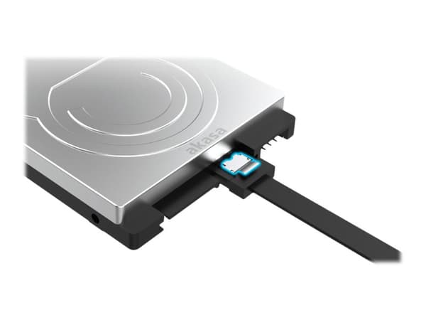 Akasa PROSLIM - SATA-kabel - Serial ATA 150/300/600 - SATA (hunn) låst til SATA (hunn) låst - 50 cm - svart (en pakke 2)
