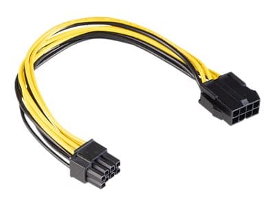 Akasa - Strømadapter - 8-pins EPS12V (hunn) til 8-pins PCIe-strøm (6+2) (hann) - 20 cm