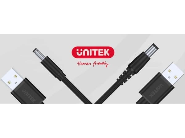 Unitek-USB-virtakaapeli - DC 3,5/1,35 mm liitin