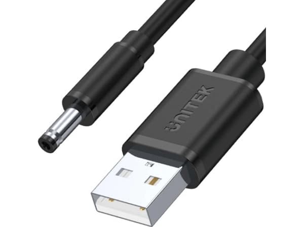 Unitek-USB-virtakaapeli - DC 3,5/1,35 mm liitin